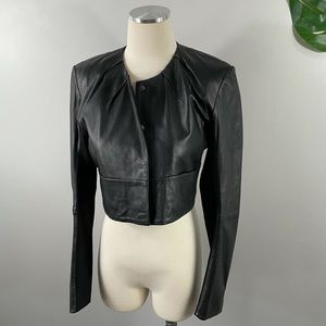 Penny Black mixed media leather blazer